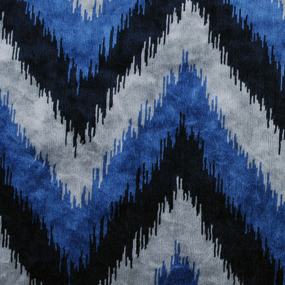 Blue Ikat Velvet
