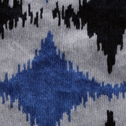 Blue Ikat Velvet Detail