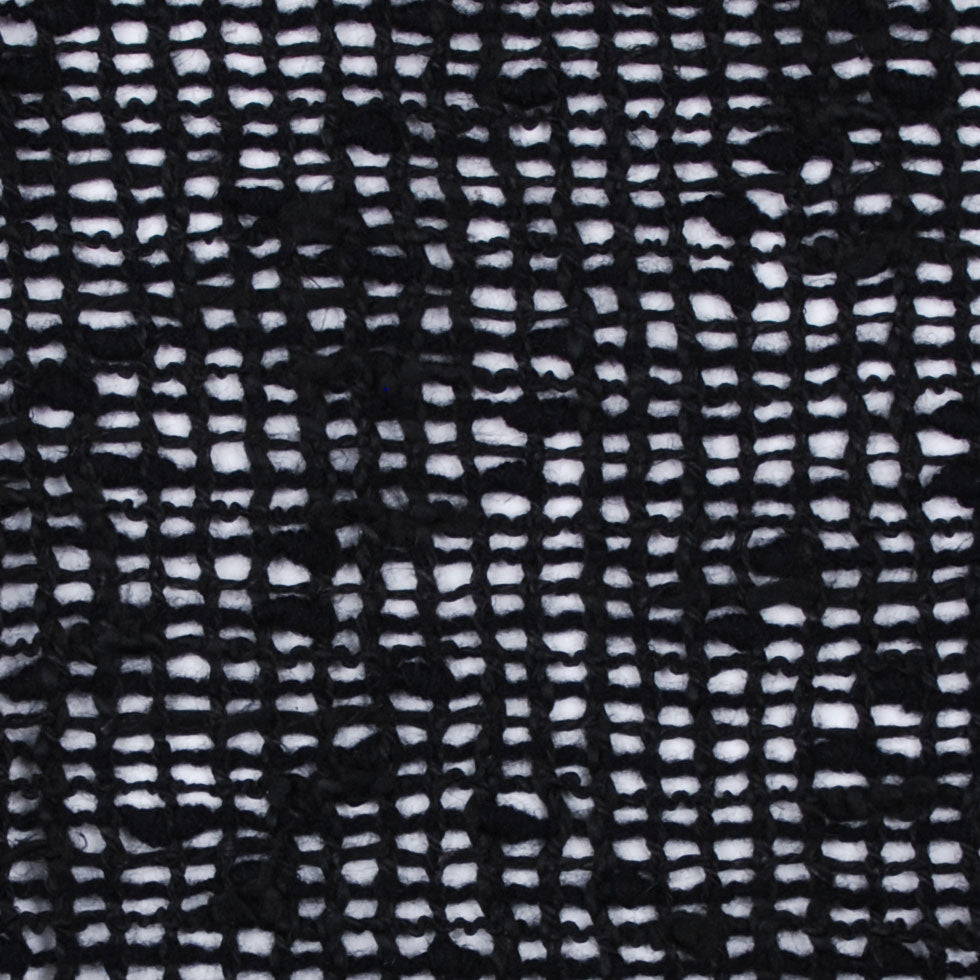 Italian Black Peekaboo Wool Blend Detail