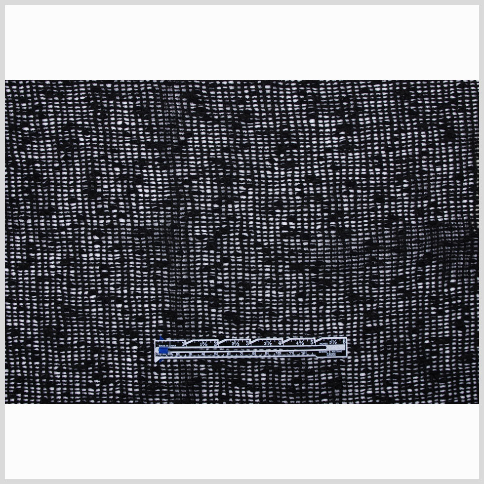 Italian Black Peekaboo Wool Blend Full