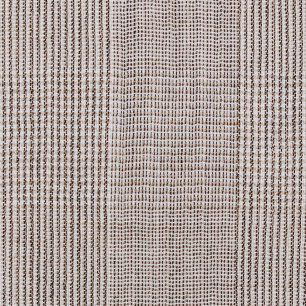Italian Semi-Sheer Plaid Textural Wool Woven - Detail
