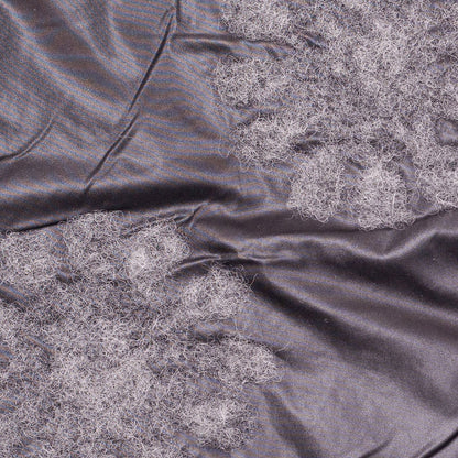 Italian Black/Gray Floral Novelty Wool Blend - Detail