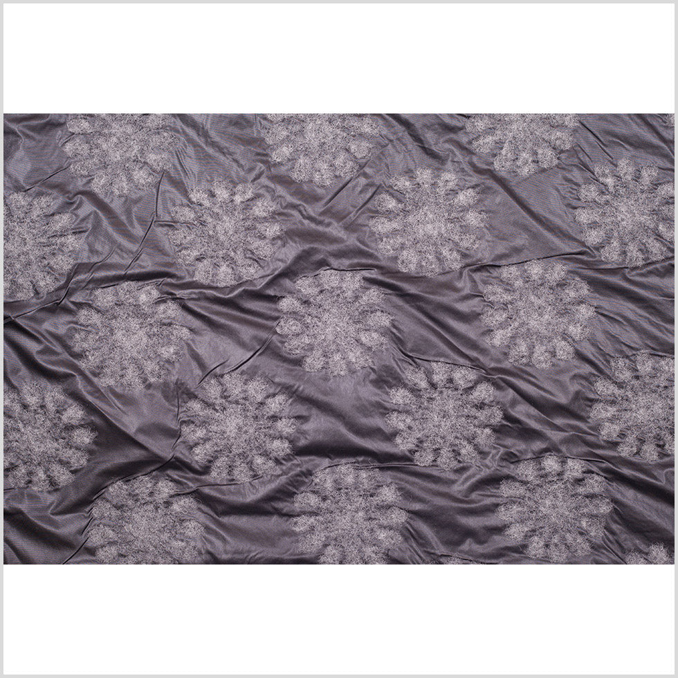 Italian Black/Gray Floral Novelty Wool Blend - Full