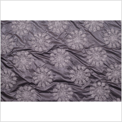 Italian Black/Gray Floral Novelty Wool Blend - Full