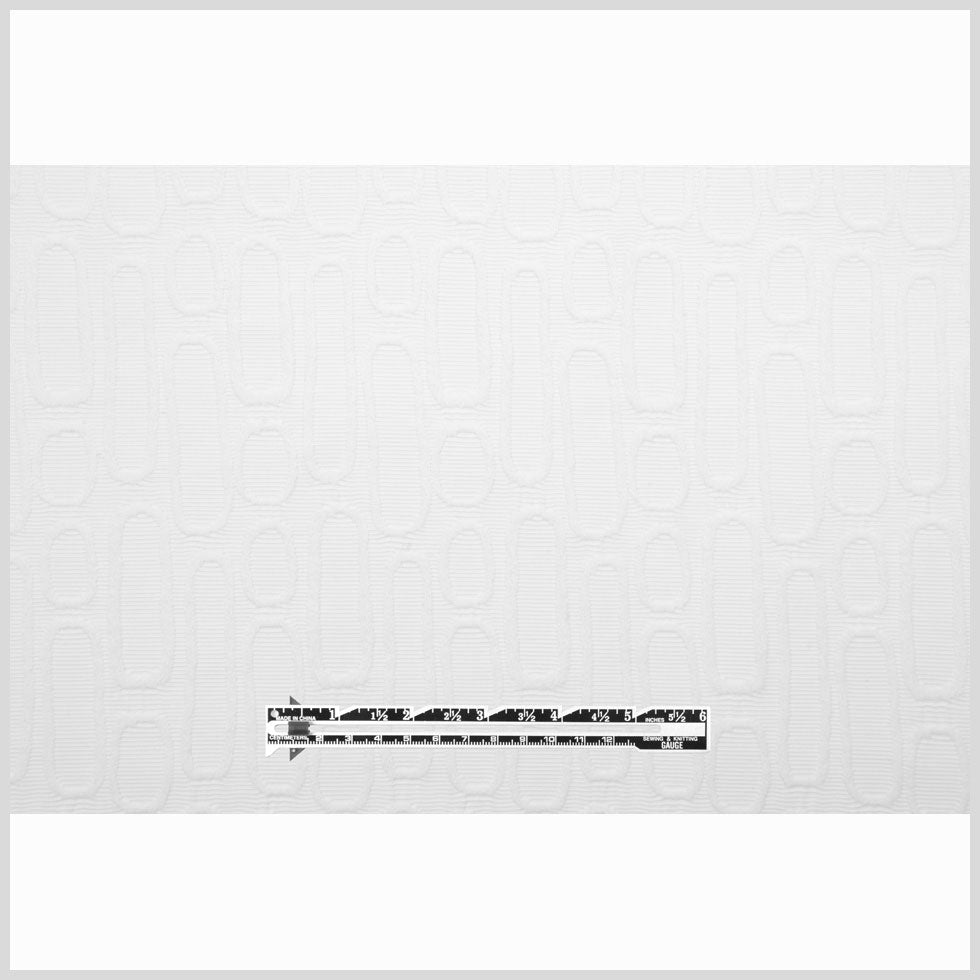 Italian White Geometric Modern Rayon Blend Full