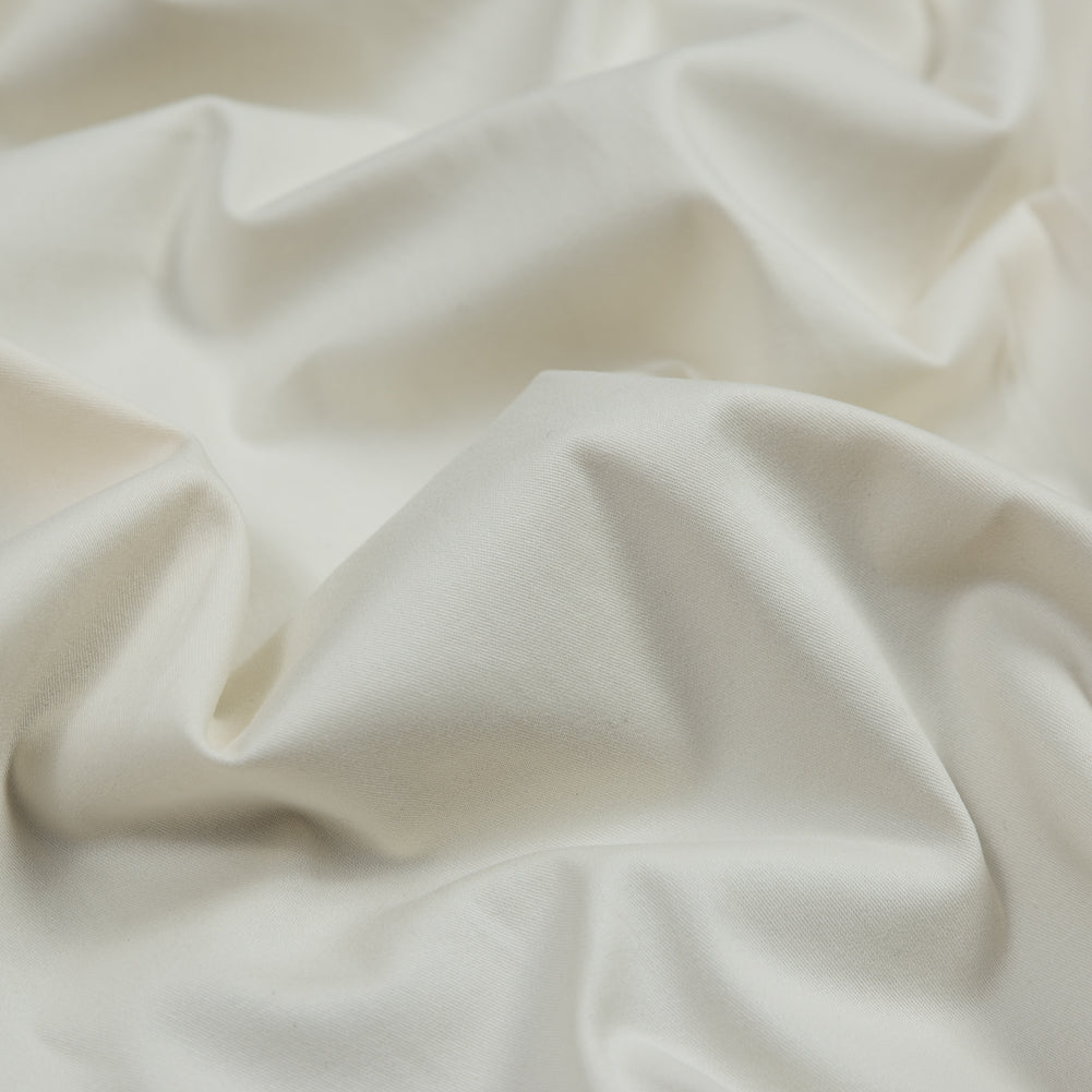 Ecru Stretch Cotton Twill - Detail
