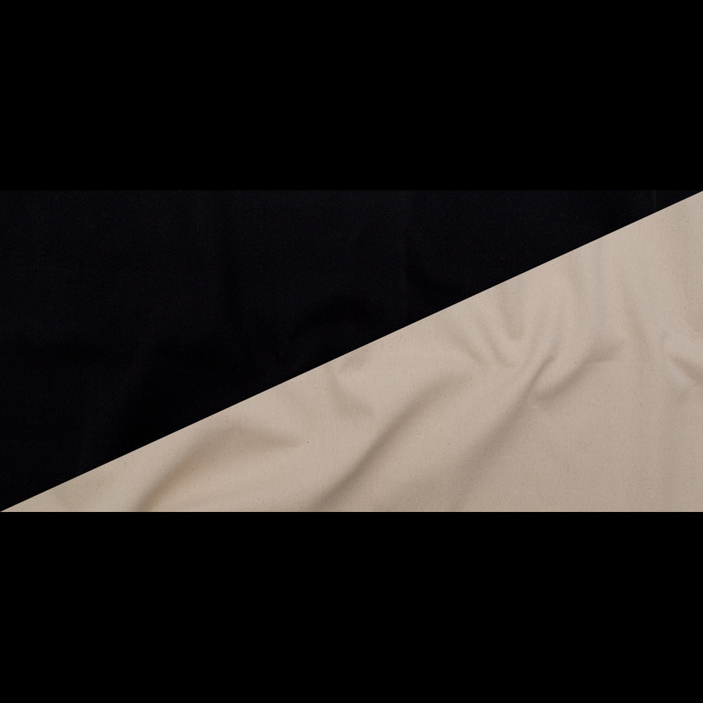 Bonded Speckled Fog Cotton Twill and Caviar Wool Fleece - Full