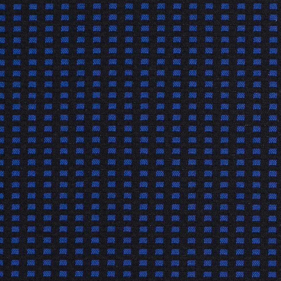 Geometric Black and Blue Blended Cotton Woven - Detail