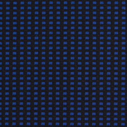 Geometric Black and Blue Blended Cotton Woven - Detail