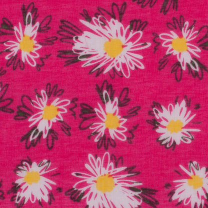 Pink Floral Cotton Voile Detail