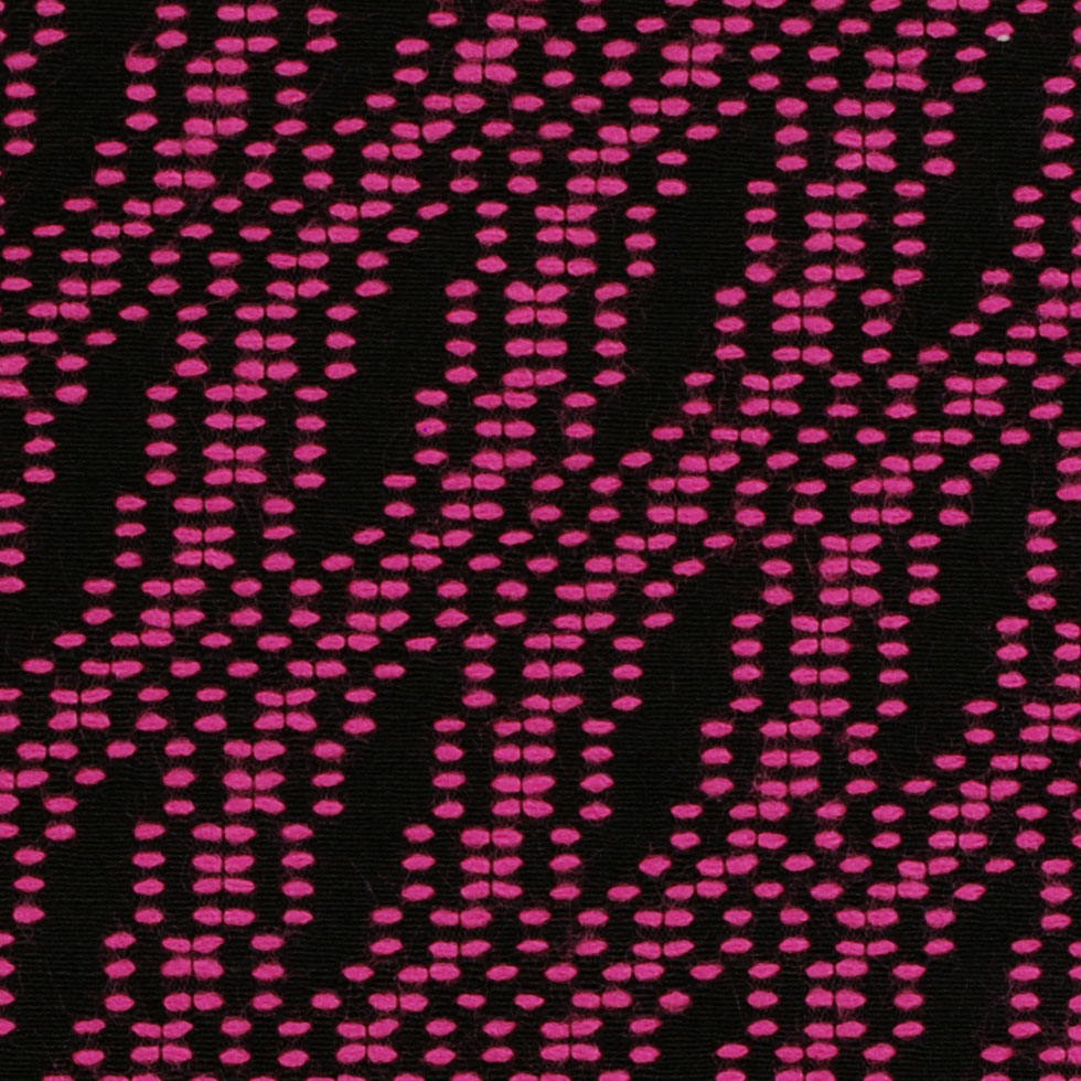 Italian Black/Fuchsia Geometric Cotton-Blend Tweed - Detail