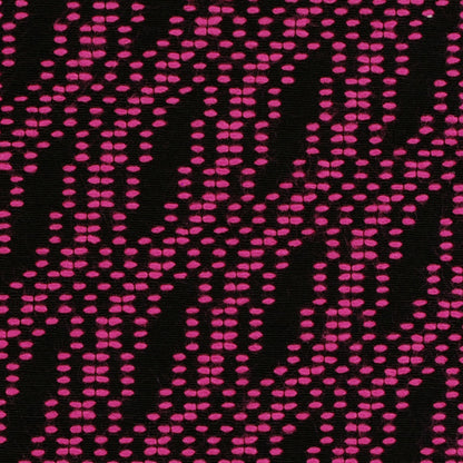 Italian Black/Fuchsia Geometric Cotton-Blend Tweed - Detail