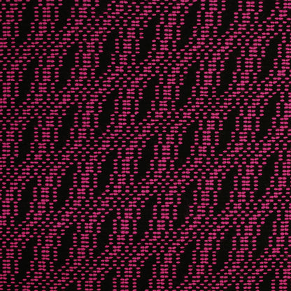 Italian Black/Fuchsia Geometric Cotton-Blend Tweed