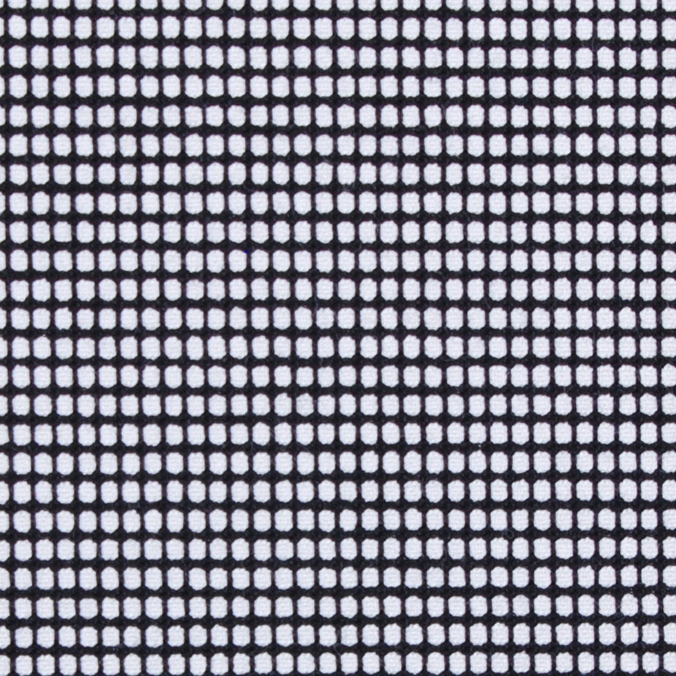 Italian Black Geometric Stretch Cotton Suiting Detail