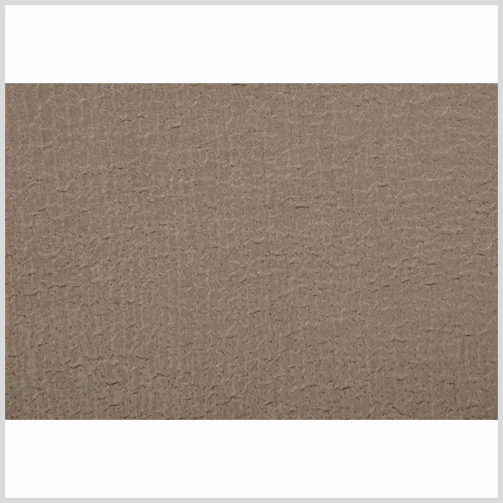 Taupe Crinkled Polyester-Rayon Woven Full