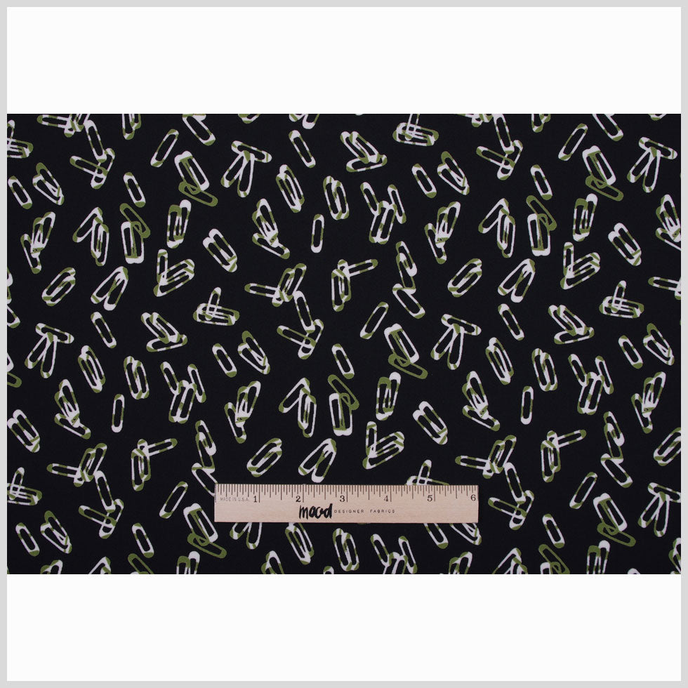 Black Polyester Jersey Paper Clip Print - Full