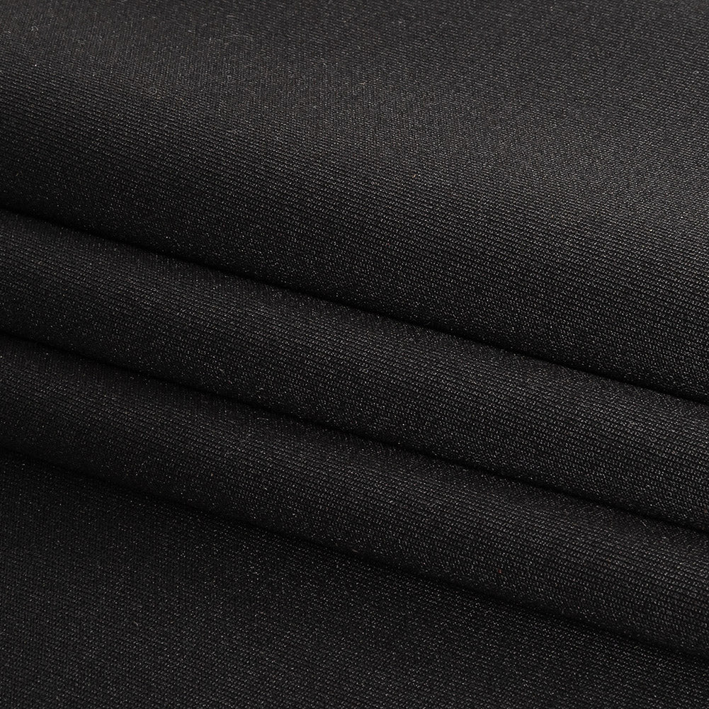 Black Stretch Polyester Tricot Detail