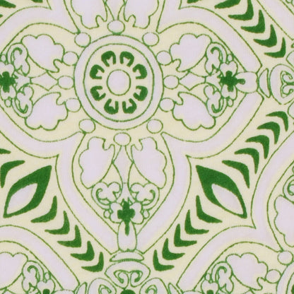 Yellow-Green Floral Burnout Polyester Jersey - Detail