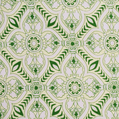 Yellow-Green Floral Burnout Polyester Jersey