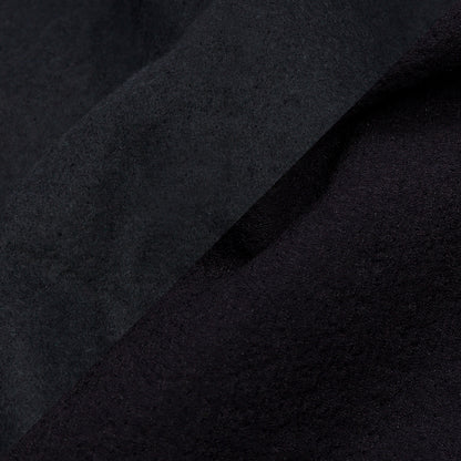 Navy Textured Polyester Woven Bonded to Gray Brushed Cotton Coating - Detail