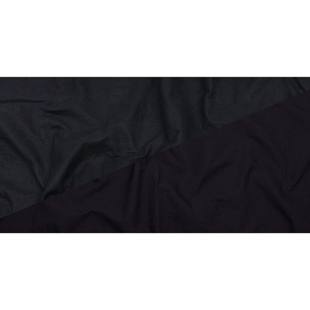 Navy Textured Polyester Woven Bonded to Gray Brushed Cotton Coating - Full