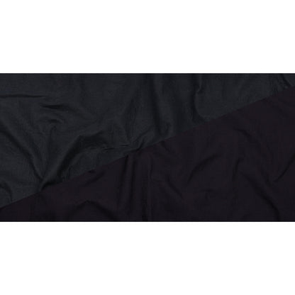 Navy Textured Polyester Woven Bonded to Gray Brushed Cotton Coating - Full