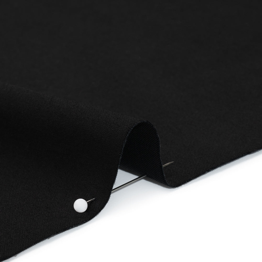 Stretch Cotton Sateen - Black - Deadstock - Detail