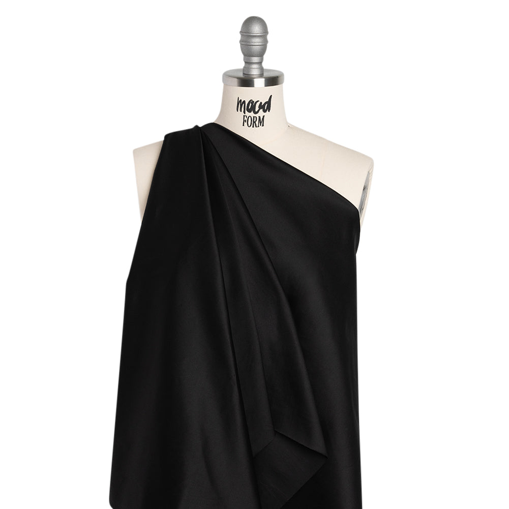 Stretch Cotton Sateen - Black - Deadstock - Drape