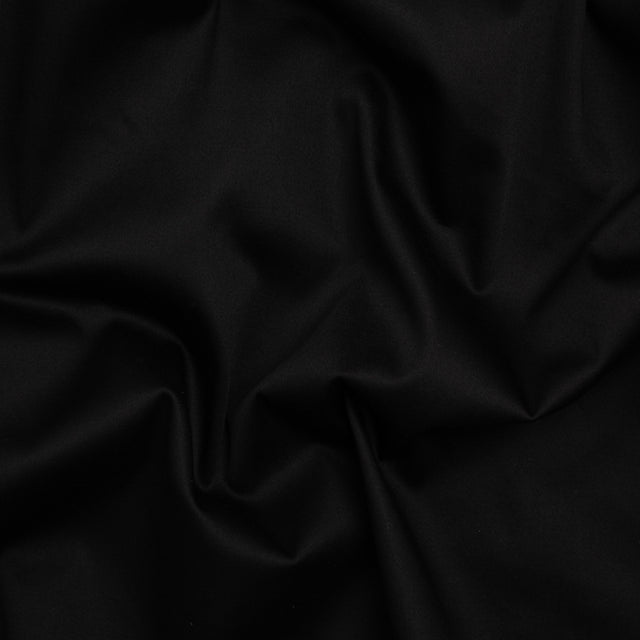 Stretch Cotton Sateen - Black - Deadstock