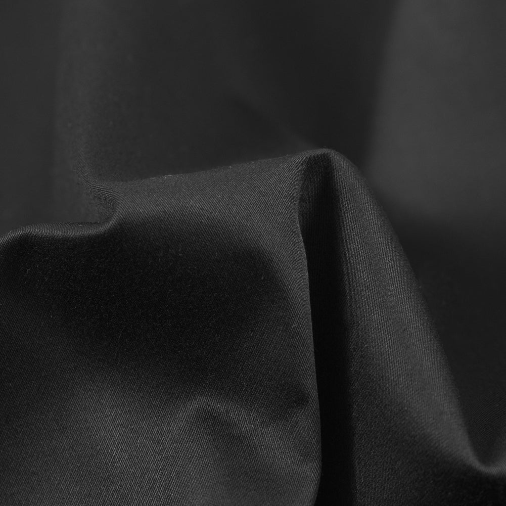 Black Stretch Cotton Sateen - Detail