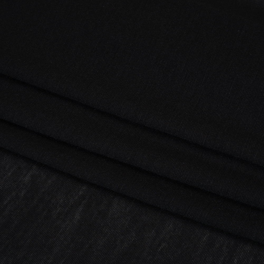 Lightweight Viscose and Silk Jersey - Black - Deadstock - Folded