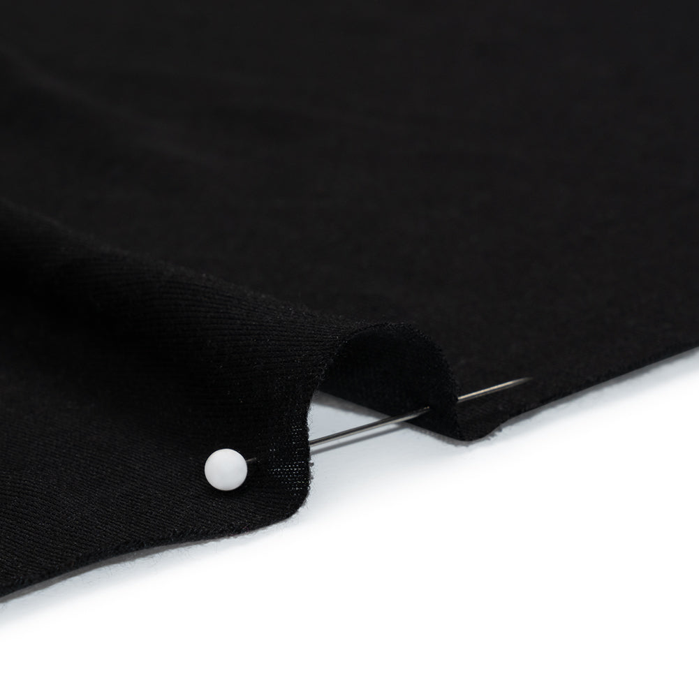 Lightweight Viscose and Silk Jersey - Black - Deadstock - Detail