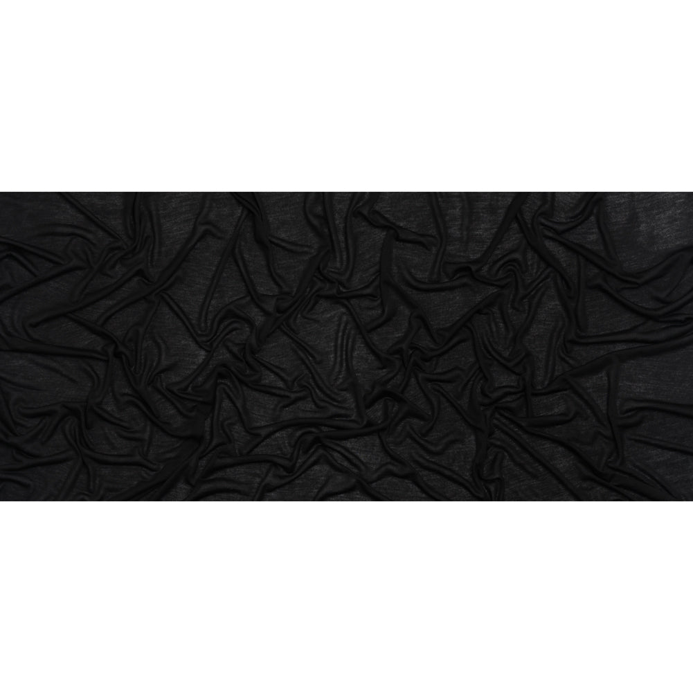 Lightweight Viscose and Silk Jersey - Black - Deadstock - Full