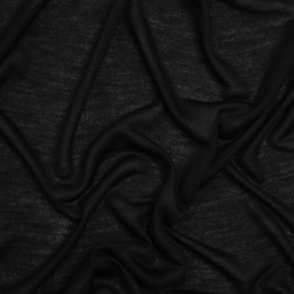 Lightweight Viscose and Silk Jersey - Black - Deadstock