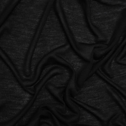 Lightweight Viscose and Silk Jersey - Black - Deadstock