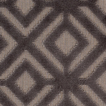Brown Geometric Cut Velvet - Detail
