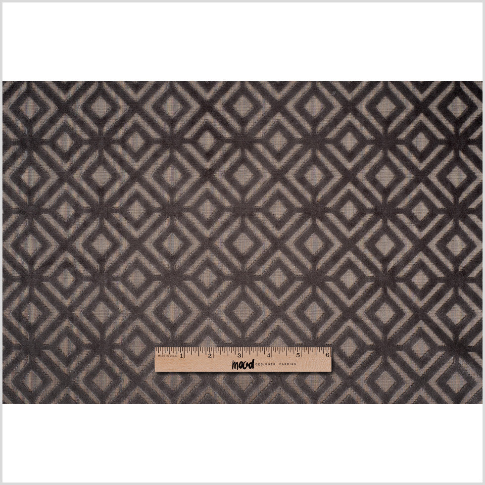 Brown Geometric Cut Velvet - Full