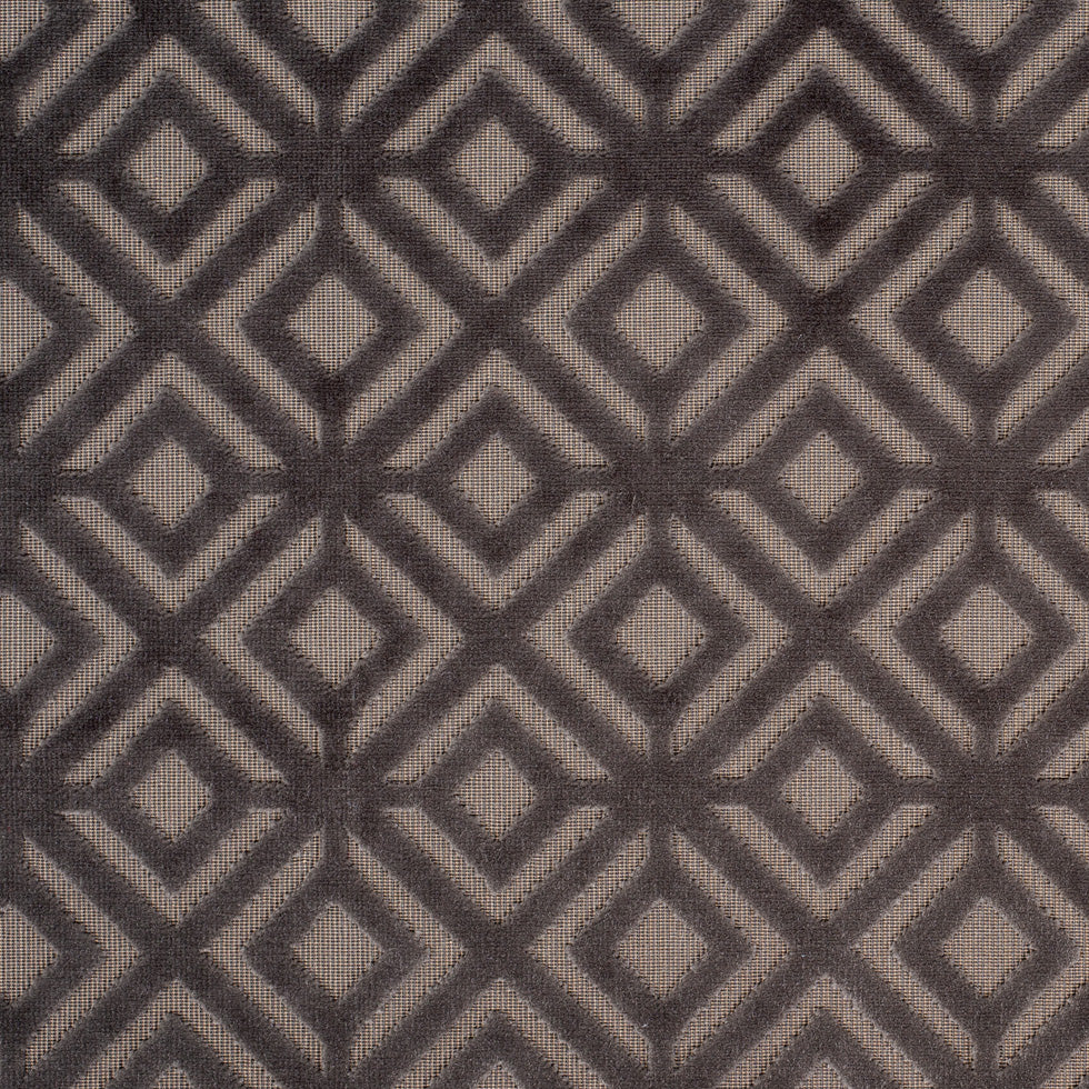 Brown Geometric Cut Velvet