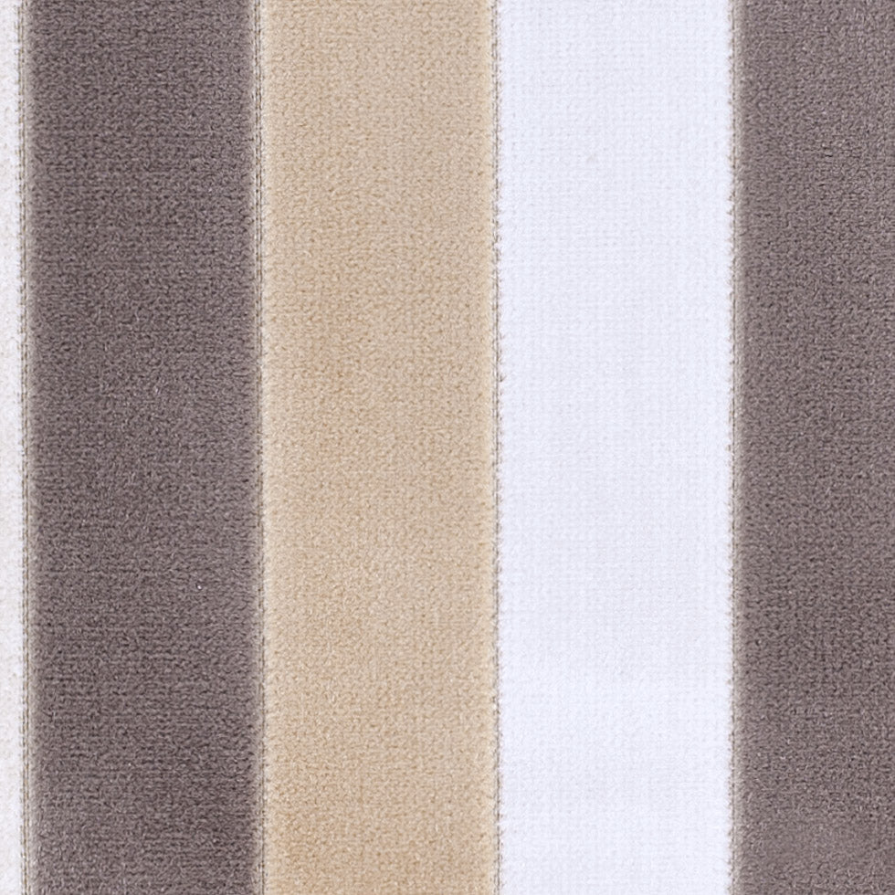 Beige and Gray Striped Velvet Detail