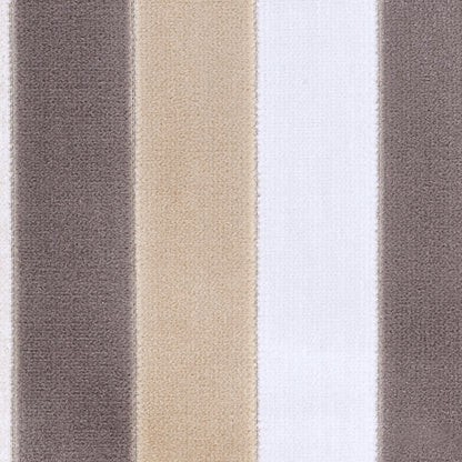 Beige and Gray Striped Velvet Detail