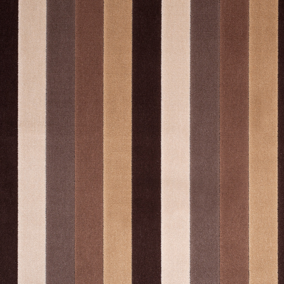 Tan and Brown Striped Velvet