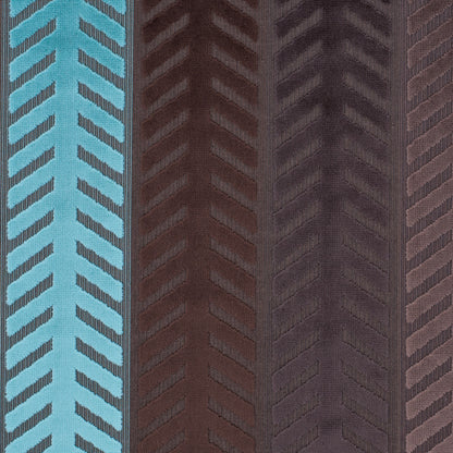 Brown and Aqua Geometric Cut Velvet