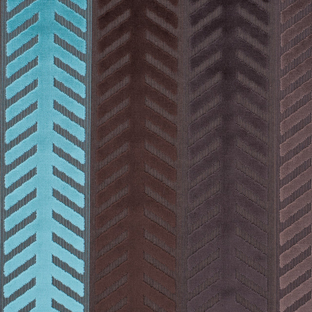 Brown and Aqua Geometric Cut Velvet