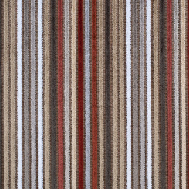 Beige and Rust Striped Velvet