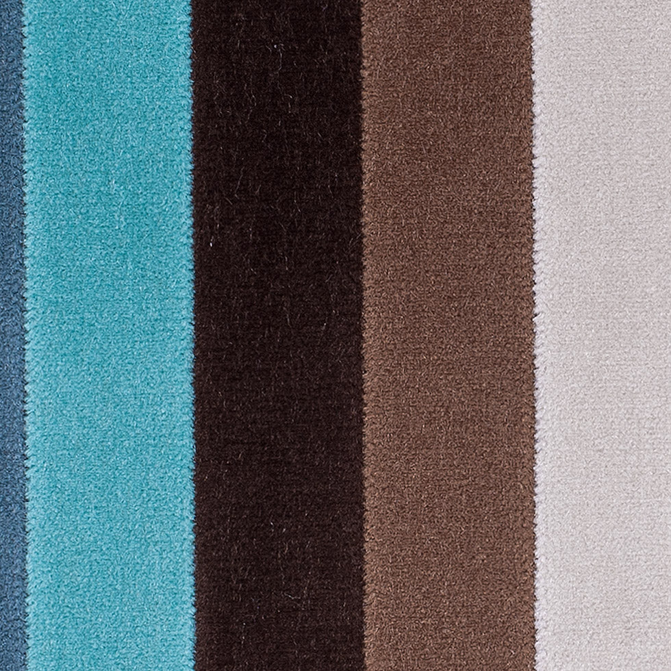 Brown and Aqua Striped Velvet - Detail