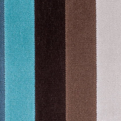 Brown and Aqua Striped Velvet - Detail