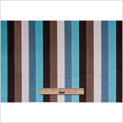 Brown and Aqua Striped Velvet - Full