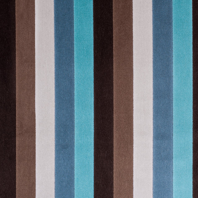 Brown and Aqua Striped Velvet