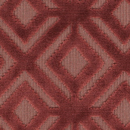 Rust Geometric Cut Velvet - Detail