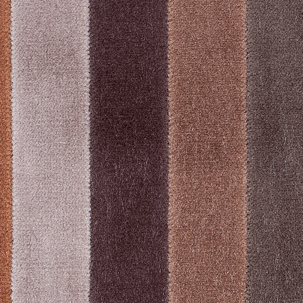 Dark Earth Tones Striped Velvet - Detail